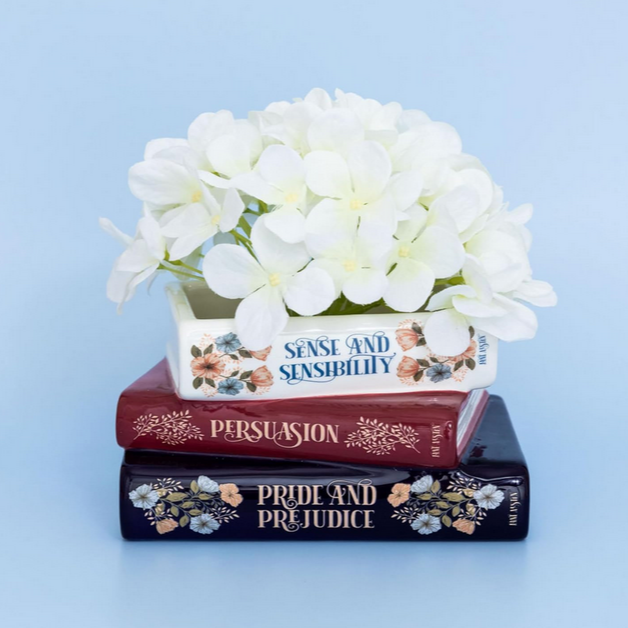 Jane Austen Book Stack Planter