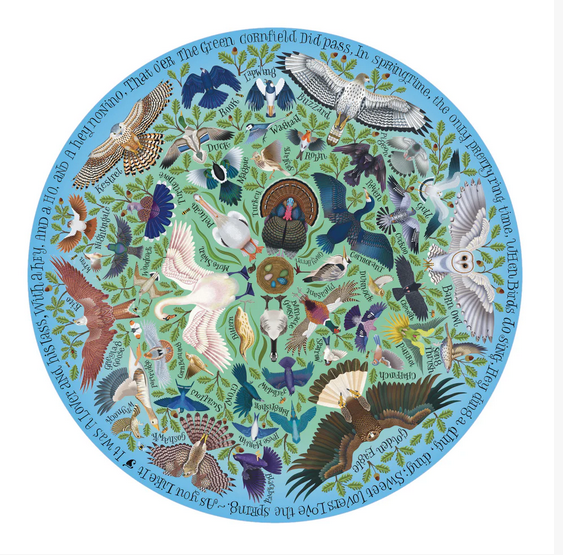 Shakespeare's Birds 1000-Piece Circular Jigsaw Puzzle