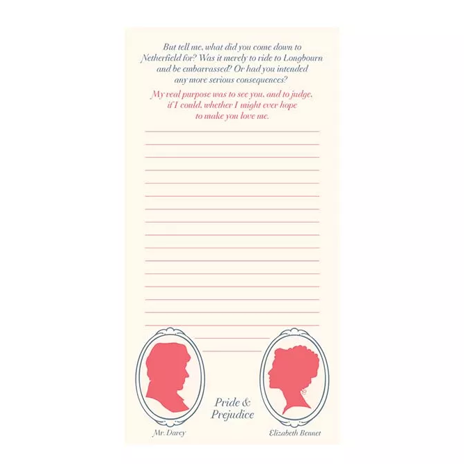 Jane Austen Lovers Notepad