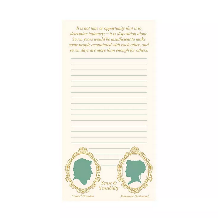 Jane Austen Lovers Notepad
