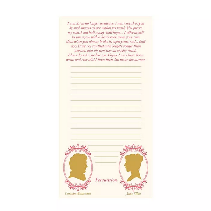Jane Austen Lovers Notepad