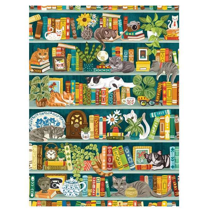 The Purrfect Bookshelf 1000-Piece Jigsaw Puzzle