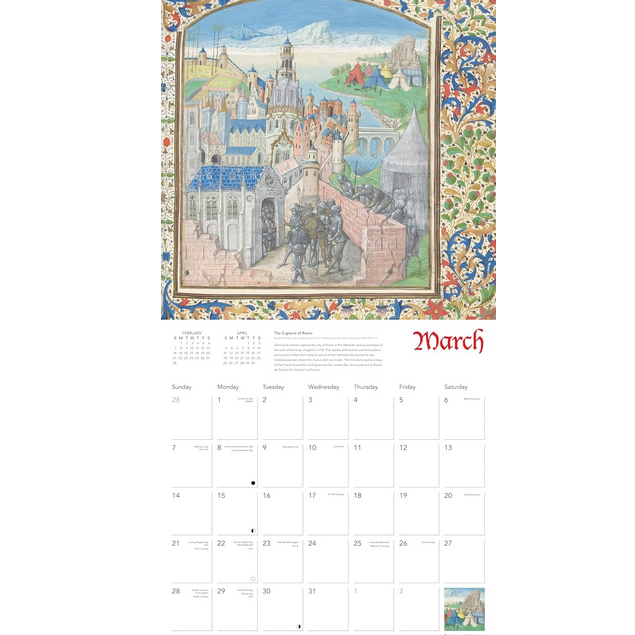 British Library Medieval Manuscripts Wall Calendar 2027