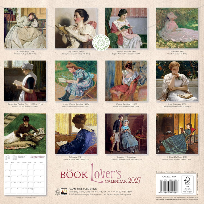 Book Lover's Wall Calendar 2027