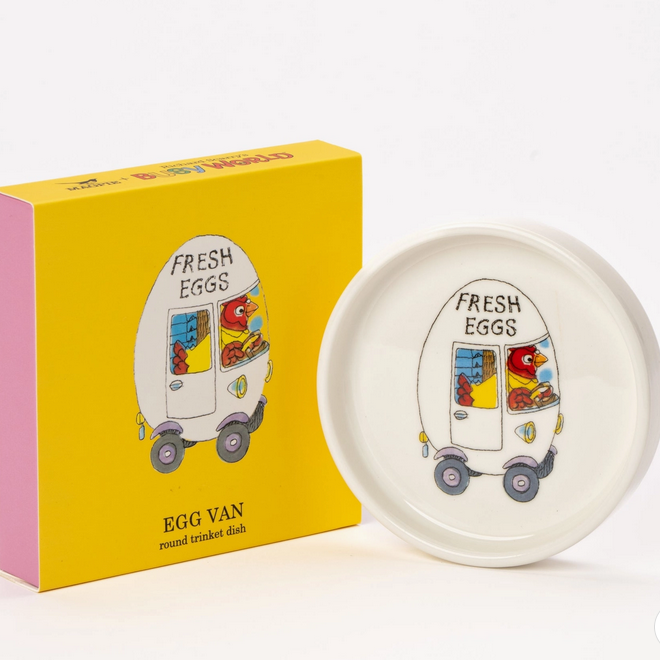 Richard Scarry Egg Van Round Trinket Dish