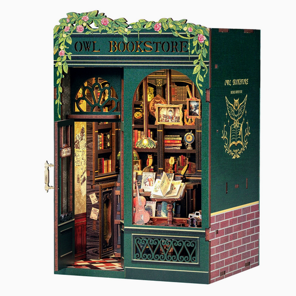 Owl Bookstore Miniature Book Nook Kit