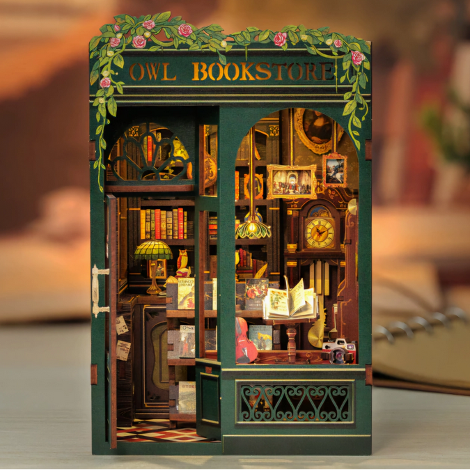 Owl Bookstore Miniature Book Nook Kit