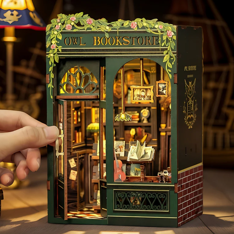 Owl Bookstore Miniature Book Nook Kit