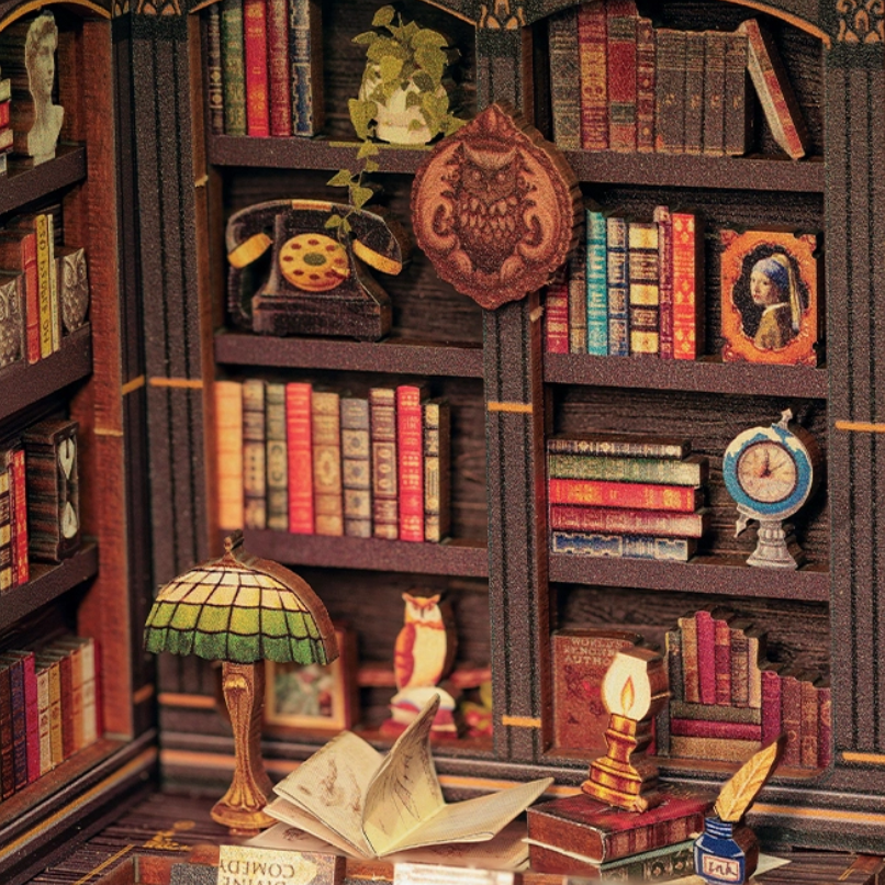Owl Bookstore Miniature Book Nook Kit