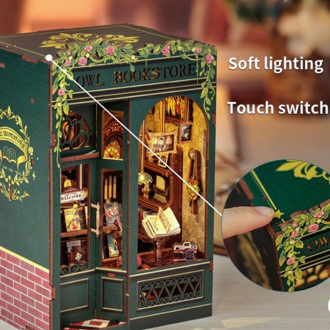 Owl Bookstore Miniature Book Nook Kit