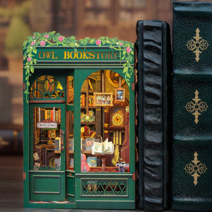 Owl Bookstore Miniature Book Nook Kit