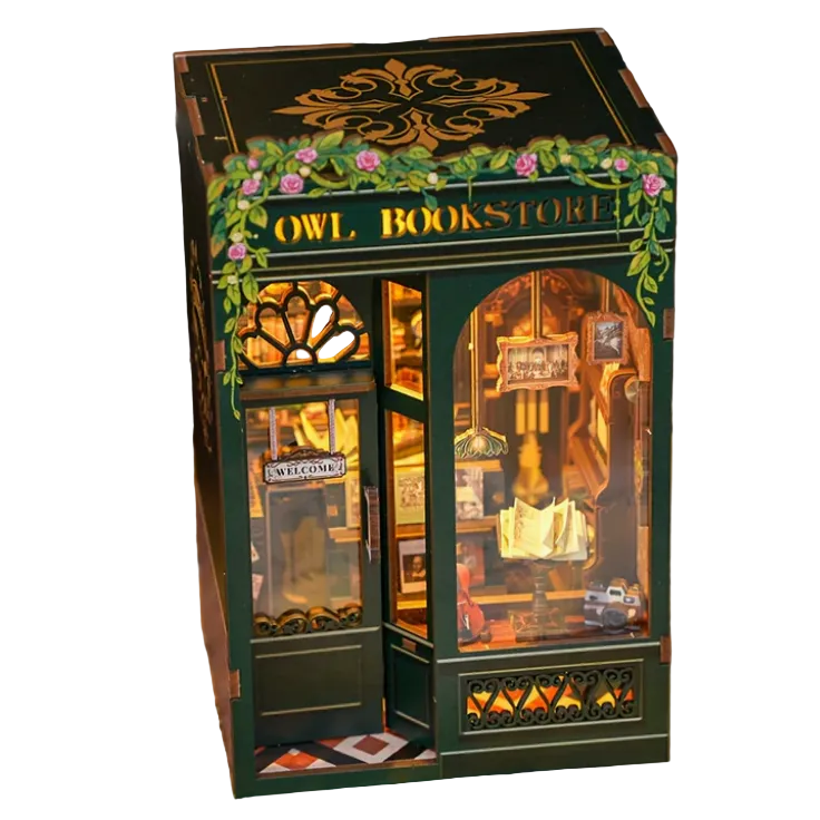Owl Bookstore Miniature Book Nook Kit