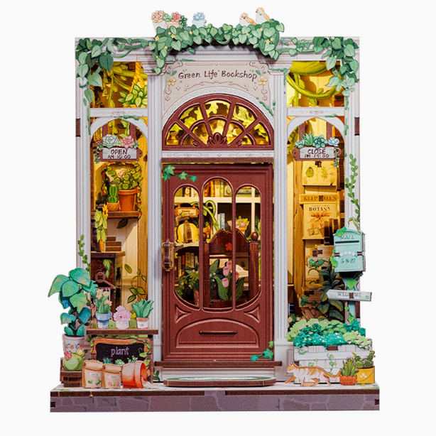 Green Life Bookshop Miniature Book Nook Kit