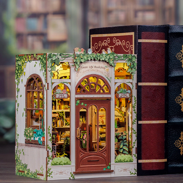 Green Life Bookshop Miniature Book Nook Kit