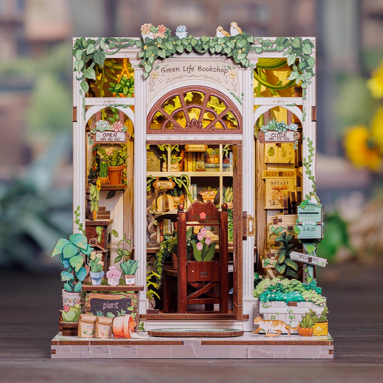 Green Life Bookshop Miniature Book Nook Kit