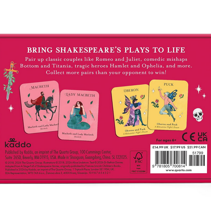 Shakespeare's Dramatic Duos Memory Game