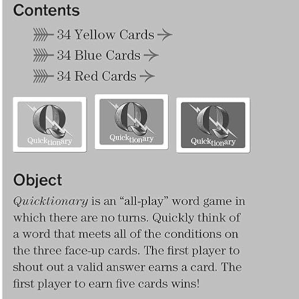 Quicktionary - A Game of Lightning-Fast Wordplay