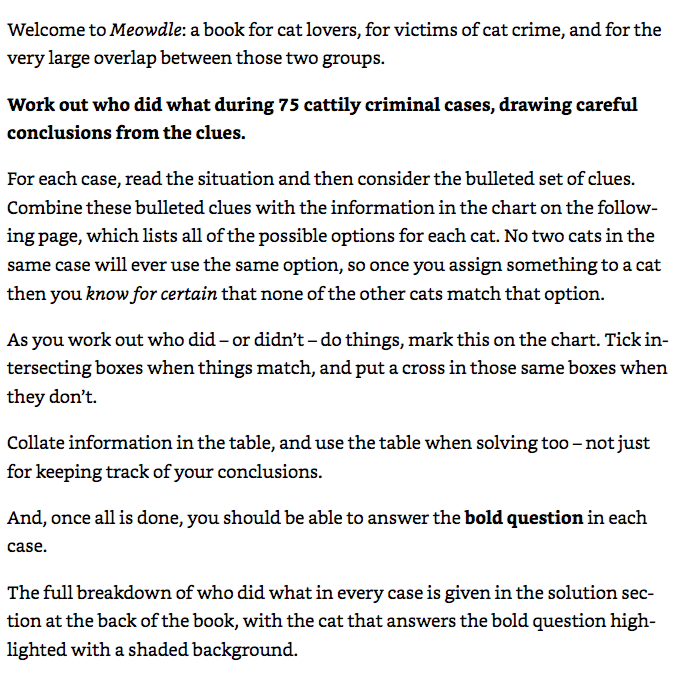 Meowdle - 75 Feline Crime Puzzles to Solve Using Logic, Skill and the Power of Catnip