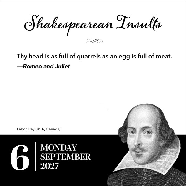 Shakespearean Insults 2027 Page-a-Day Calendar