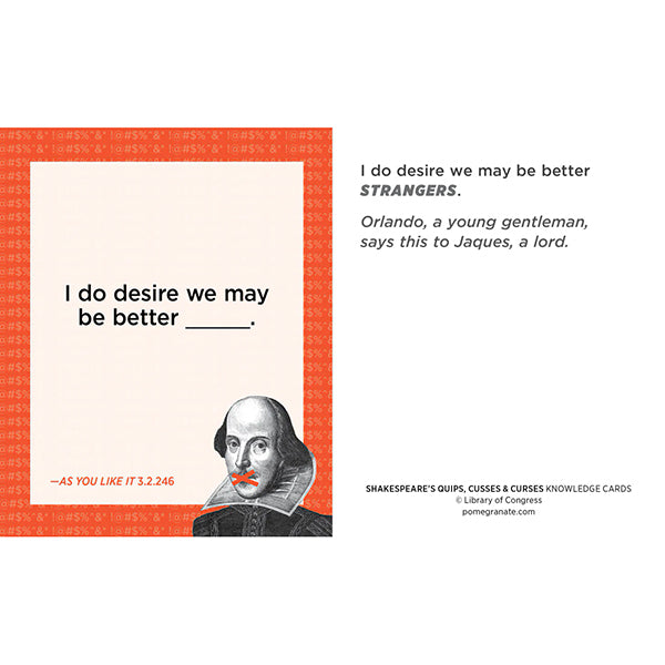 Shakespeare's Quips, Cusses & Curses Quiz Game