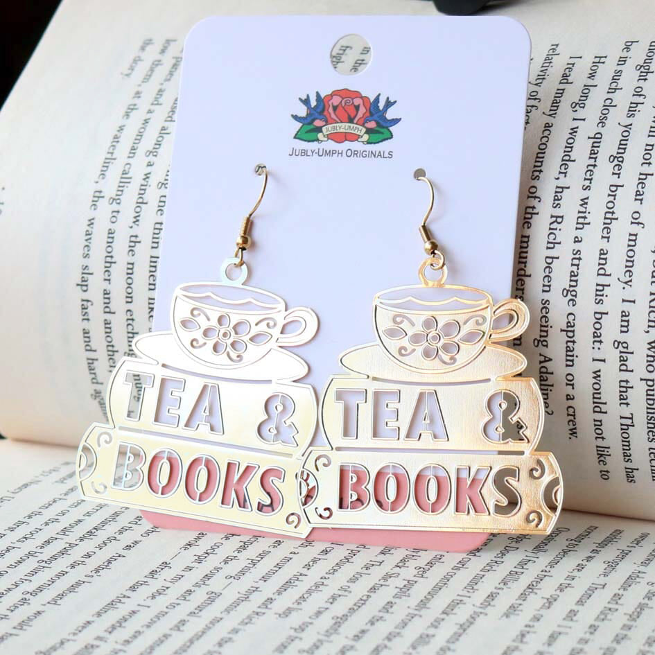 Tea and Books Earrings