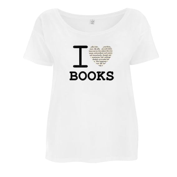 I Heart Books T-shirt - Women's Loose-Fit - MEDIUM ONLY