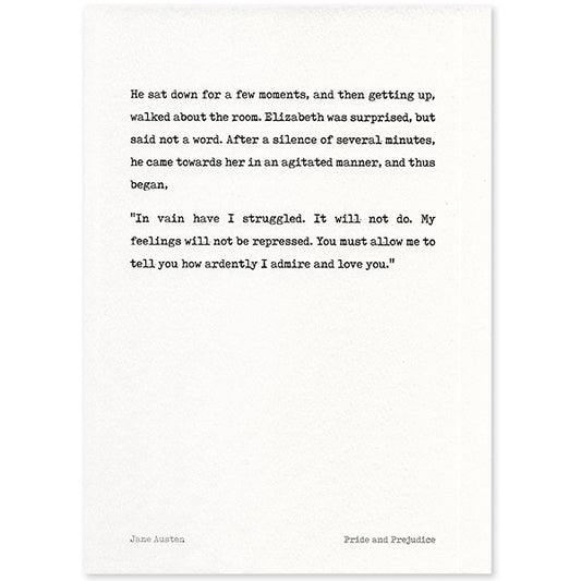 Jane Austen Proposal Quotation Card