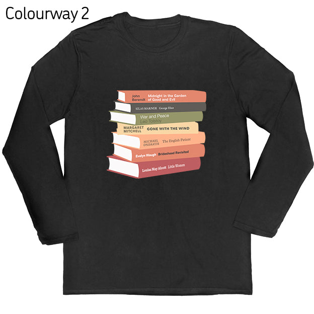 Long-sleeved Personalised Bookshelf T-shirt