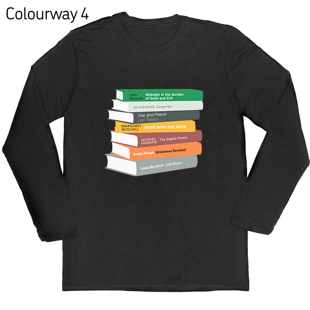 Long-sleeved Personalised Bookshelf T-shirt