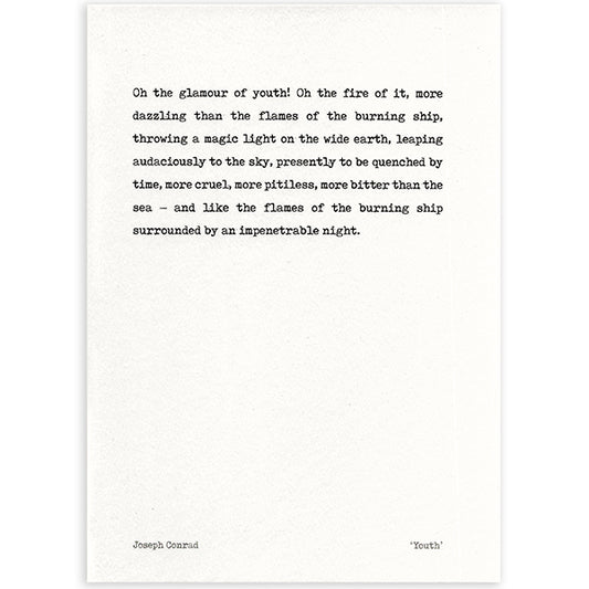 Joseph Conrad 'Youth' Quotation Card