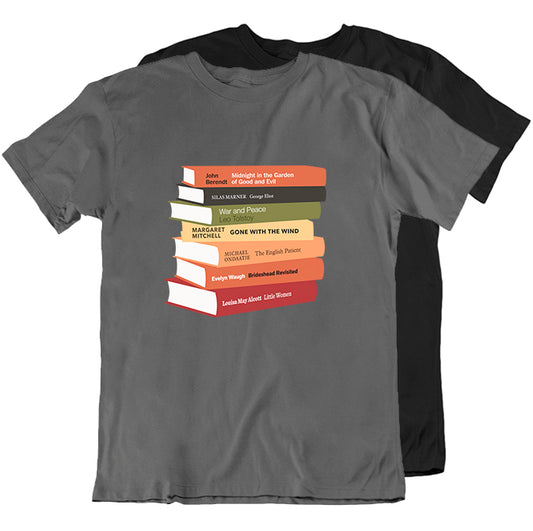 Personalised Bookshelf T-shirt - Grey/Black