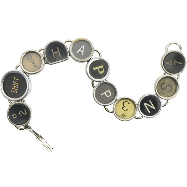 Shift Happens Typewriter Key Bracelet