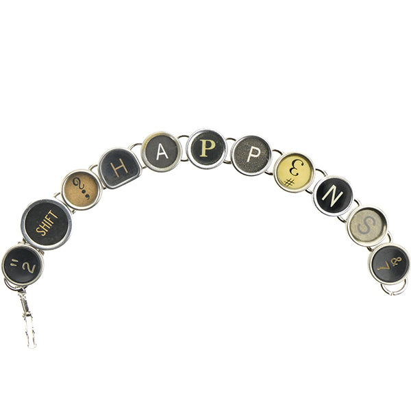 Shift Happens Typewriter Key Bracelet