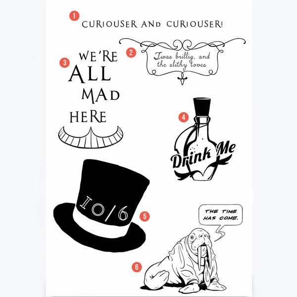 Alice in Wonderland Temporary Tattoos
