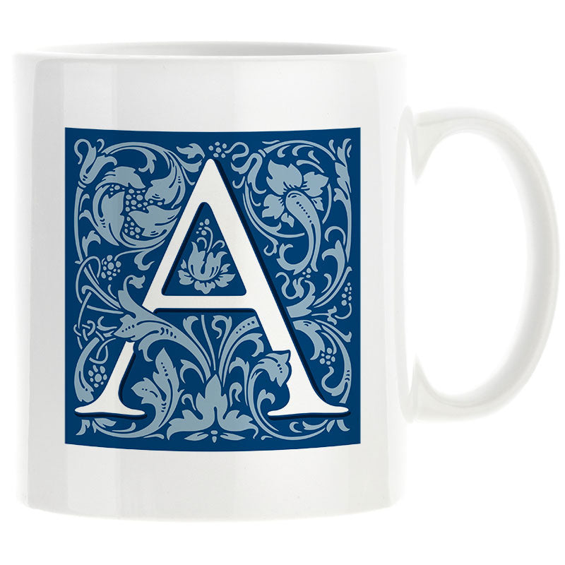 Decorated Initial Mug - Blue