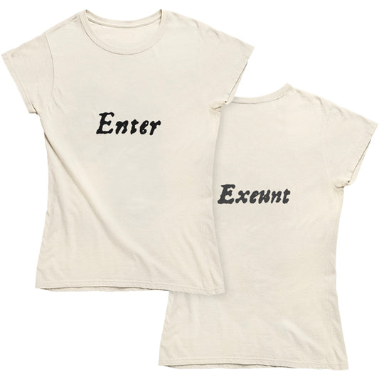 Enter ... Exeunt First Folio T-shirt - Parchment - Choice of Shapes/Styles