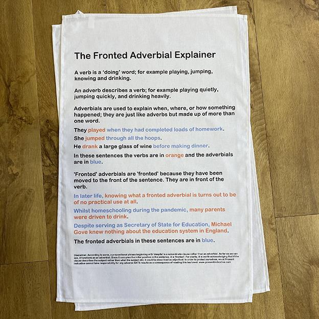 The Fronted Adverbial Explainer Tea Towel