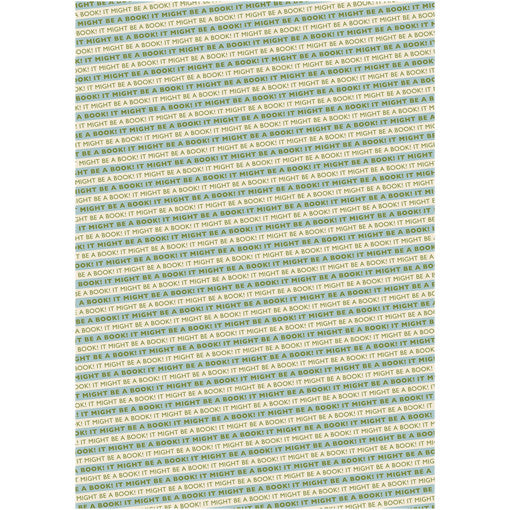 It Might Be A Book! Wrapping Paper Blue/Green