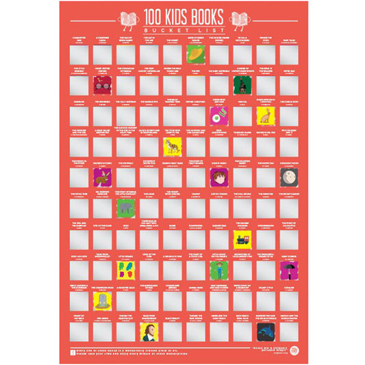 100 Kids Books Scratch Off Bucket List Poster