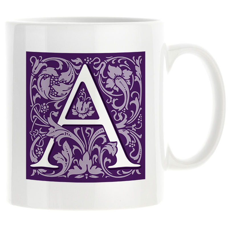 Decorated Initial Mug - Purple