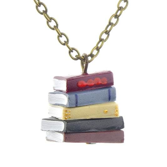 Stack of Books Necklace