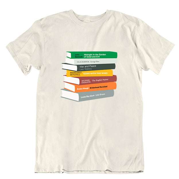 Personalised Bookshelf T-shirt - Cream
