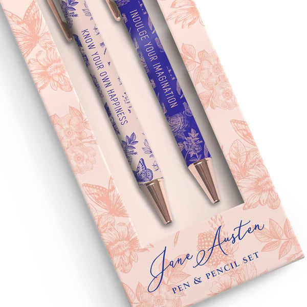 Jane Austen Floral Pen and Pencil Set