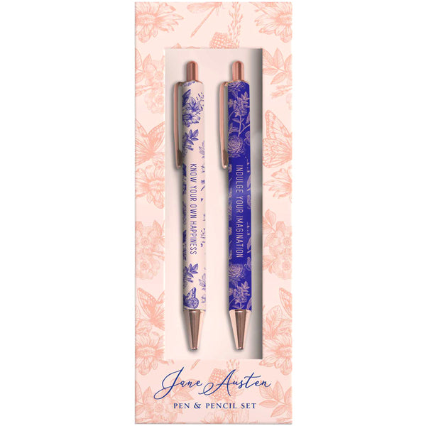 Jane Austen Floral Pen and Pencil Set