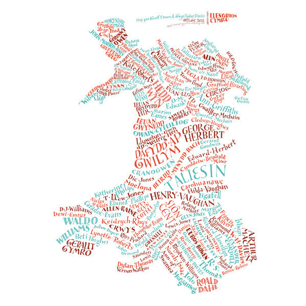 Literary Map of Wales / Map Llenorion Cymru