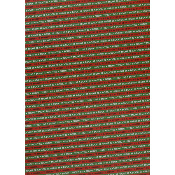 It Might Be A Book! Wrapping Paper Red/Green