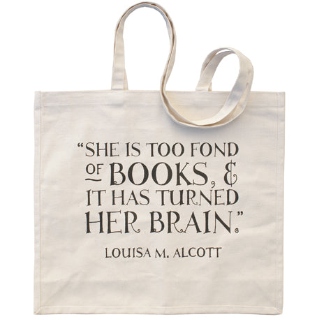 She Is Too Fond of Books Tote Bag